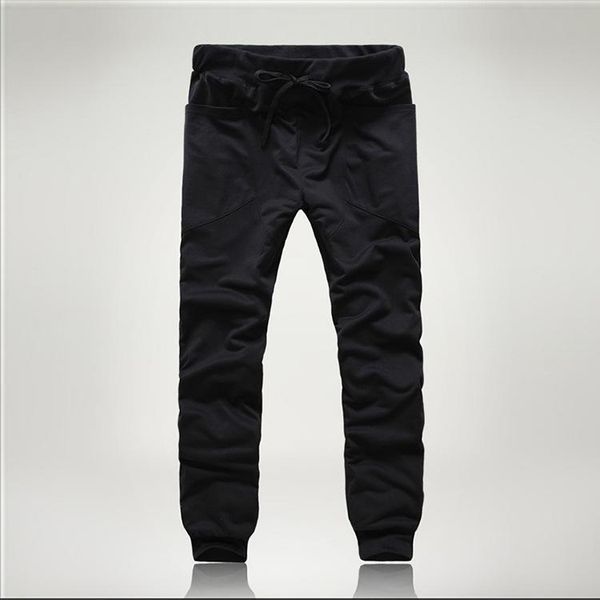 

pants four seasons sweatpants men's sportswear sweatpants diagonal bagged pants fashionable men's harlan hiphop trend sweatpants 2, Black