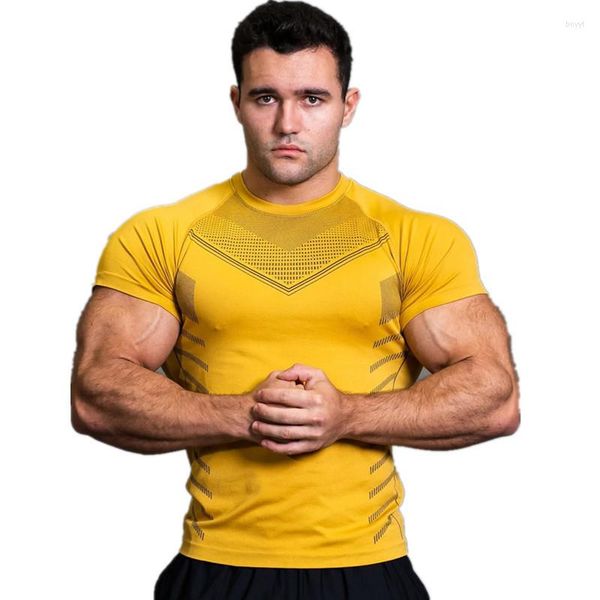 

men's t shirts men compression elastic force t-shirt sporting skinny tee shirt summer male gyms running fitness sports t-shirts, White;black