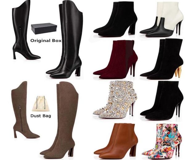 

pointedtoe pumps woman luxury designer boots luxury shoes red high heels new season booty style for women lipbooty ankle hig4553284, Black