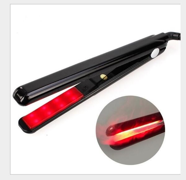 

hair straighteners lcd infrared and ultrasonic profession cold care iron treatment for frizzy dry recovers damage flat irons 230421, Black