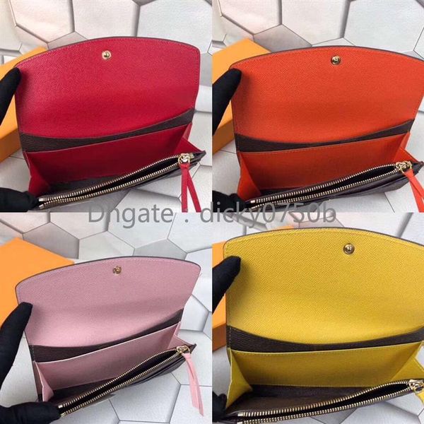 

whole classic long wallet for women multicolor leather coin purse lady coin purse package box ladies zipper wallet pocket card223r, Red;black