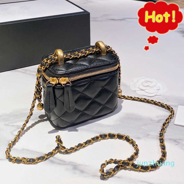 

designer- fashion bags little gold ball mini box bags pouch elegant womens cosmetic shoulder bag