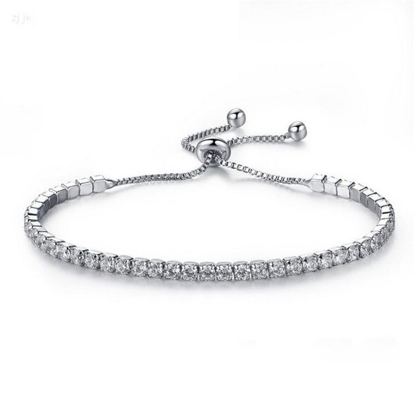 

silver plated bracelets full diamond crystal chain fit pandora rhinestone bangle bracelet women female gift br002292c, Golden;silver