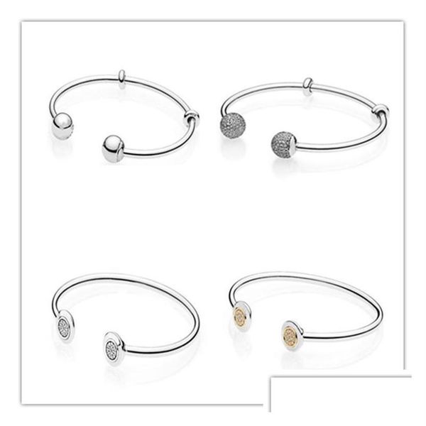 

bangle new fashion designer signature open bracelet original box for pandora 925 sterling sier cuff set women drop delivery dh6qm238e, Black