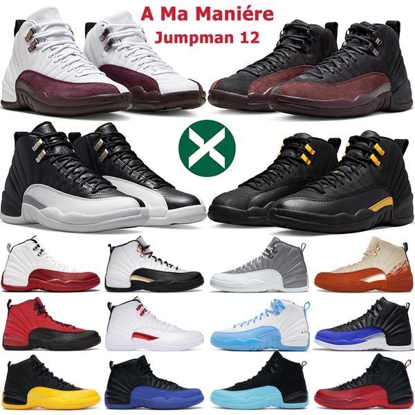 

jumpman 12 basketball shoes men 12s black royalty taxi playoffs stealth cherry reverse flu game hyper royal french blue twist mens trainers