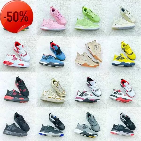 

kids basketball shoes jumpman 4s pink ivoutdoor sports sneaker sail muslin 4 og fire red white oreo cool grey pure money bred motorsports pa, Black