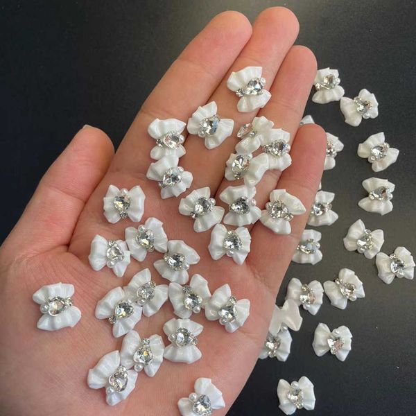 

nail art decorations 10pcs japanese sailor heart moon nail art charms resin bowknot inlaid pearl love diamond 3d anime designer nail decor g, Silver;gold