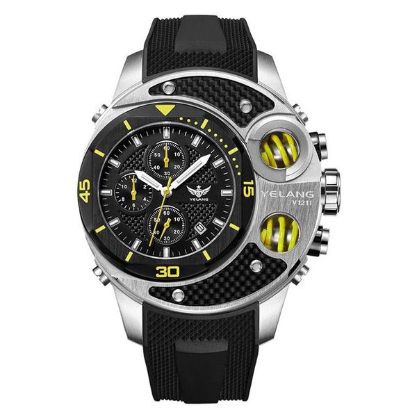 

tritium watch wrist watches men yelang man military t100 luminous waterproof mens sport quartz wristwatch erkek kol saati v1211 wr299u, Slivery;brown