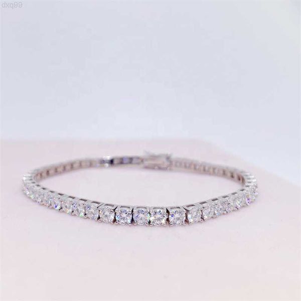 

iced out cuban tennis bracelet vvs moissanite diamond 925 sterling silver moissanite tennis bracelet, Golden;silver