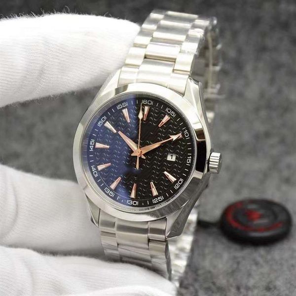 

black dial aqua terra 150m limited watch 41mm quartz battery power ocean stainless steel sports sea mens watches309p, Slivery;brown