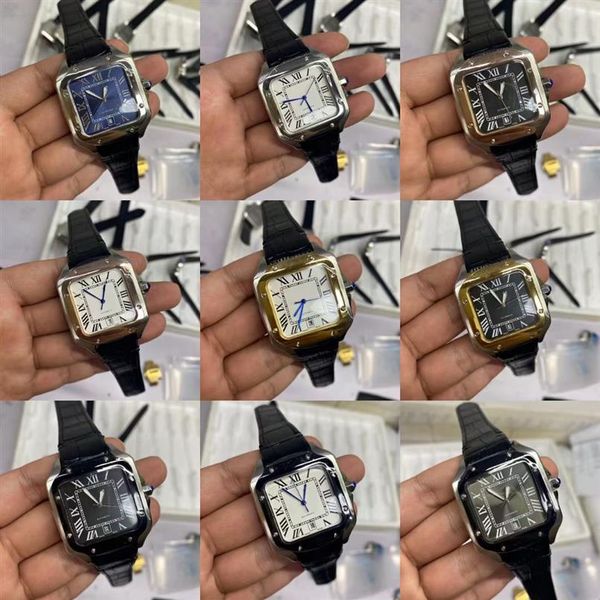 

men fashion watch classic square design stainless steel mens watches automatic movement glide sweep move wristwatches 2721, Slivery;brown