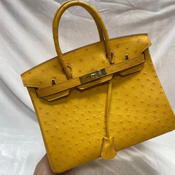 

classic fashion woman shopping bag designer genuine ostrich leather make to order lady tote for everyday handbag3536