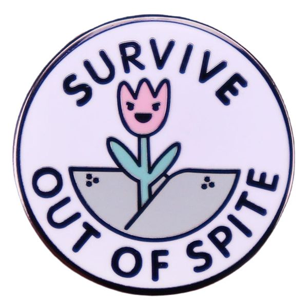 

survive out of spite brooch fun english pin cute anime movies games hard enamel pins collect metal cartoon brooch backpack hat bag collar la, Blue