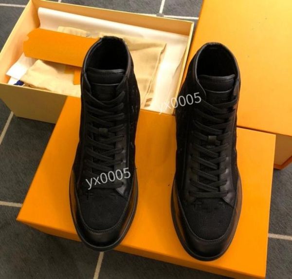 

2023 luxury fashion classic men039s casual shoes leather trainer shoes men high shoes size3845 edj2208276371543, Black