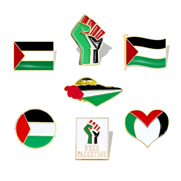 

Palestine Flag Enamel Pins Brooches Lapel Badges For Women Girl Fashion Jewelry