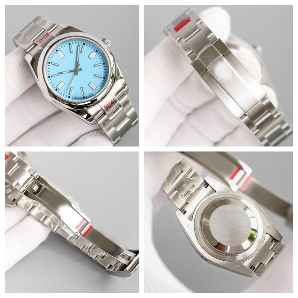 

Luxury men's watch 41mm/36mm women's 904L stainless steel strap light blue dial watch luminous sapphire waterproof watch Montreux Luxury Jason 007