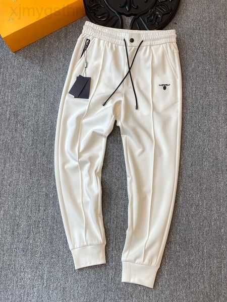 

2023 new highquality designer pants cotton blend material comfortable fit small feet elastic waist luxury fashion mens casual 1zg5i, Black