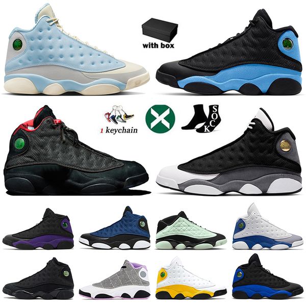 

13s basketball shoes for men women jumpman 13 big size 47 solefly balck cat flint chriser wallace bred hyper french blue playoff jorden13s j
