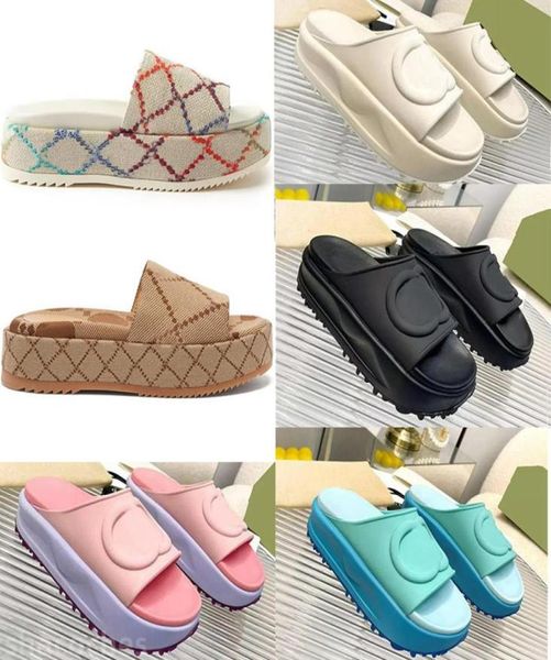 

designer slippers nonslip soft women shoes cartoon alphabet lady platform sandal leather high heel slides classic flipflops ins9053936, Black
