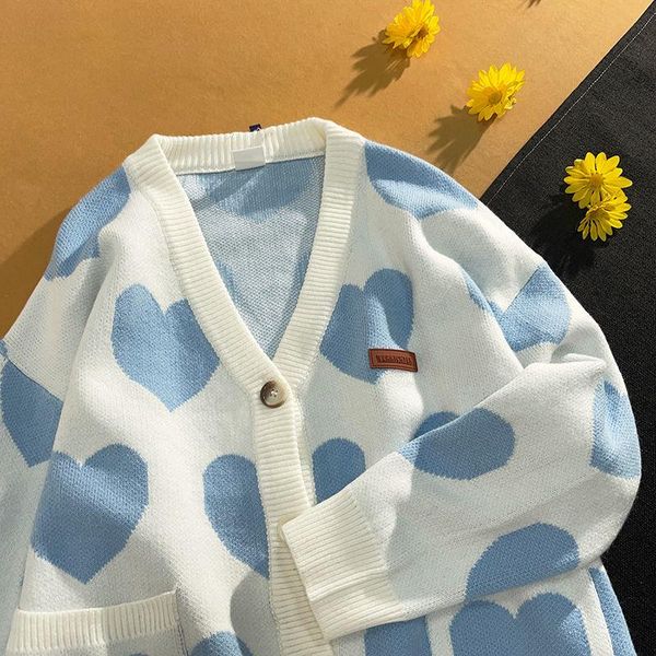 

sweaters biggorange japanese salt milk sweet retro love cardigan sweater female spring and autumn lazy style loose new casual couple top, White;black