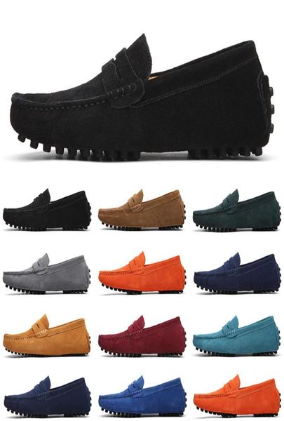 

men dress shoes designer spikes flat loafers sneakers mens oxford derby shoe suede patent leather rivets7322394, Black