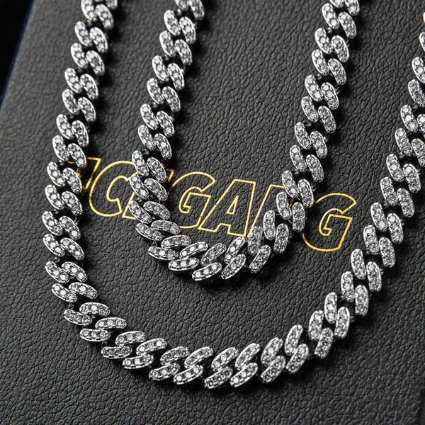 

qian jian custom jewelry s925 hiphop fashion exquisite vvs 12mm diamond moissanite cuban link chain necklace, Silver