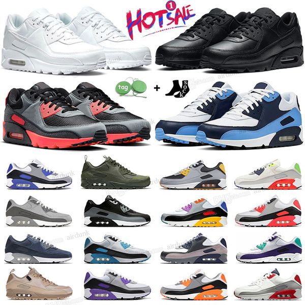 

90 sneakers classic 90s running shoes for men women triple mesh black white unc infrared breathable women leather designer summer designer s