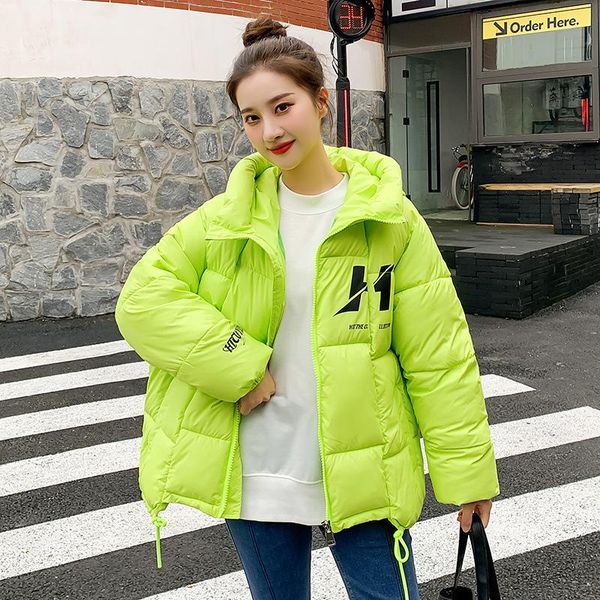 

leather 2022 cotton padded short parkas new hooded jacket women 9 colors thick warm winter coat female outerwear, Black