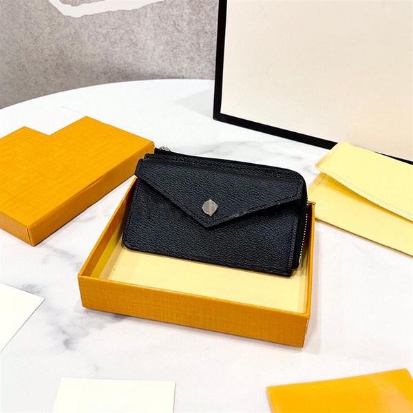 

m69431 m69421 card holder recto verso designer fashion womens mini zippy organizer wallet coin purse bag belt charm key pouch poch317m, Red;black