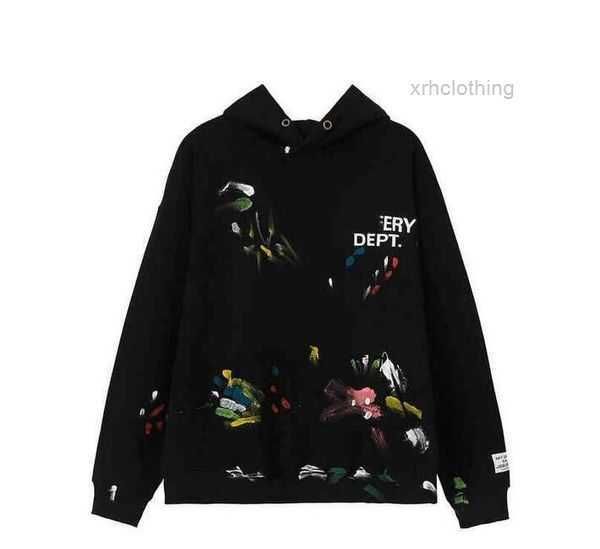 

men's hoodies & sweatshirts hoodie designer galleryes depts gary painted graffiti used letters printed loose casual fashion men and wom, Black