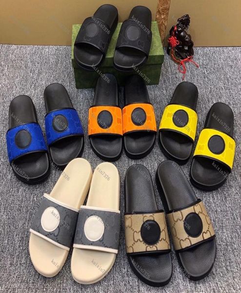 

2021 fashion slide sandals slippers for men women with original box designer beach flip flops slipper eru 31194946, Black