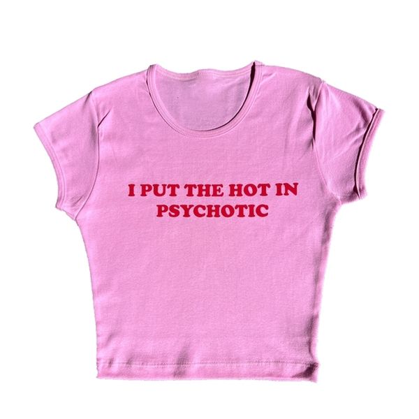 

women s t shirt psyc ic baby tee cute pink womens printed aesthetic fairy crop y2k clothes punk streetwear sweet emo girls t shirts 230420, White