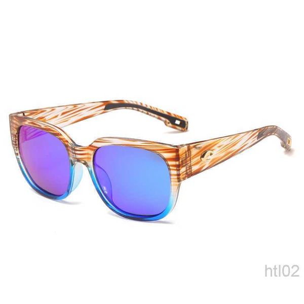 

23ss designer costas sunglasses big frame wood grain glasses two color polarizing film beach glasses fashion, White;black
