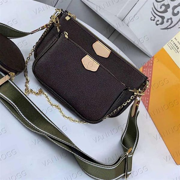 

2021ss 3 in 1 3pcs set women designer bags flowers chain multi pochette accessories bag lady wallet crossbody women designer bags