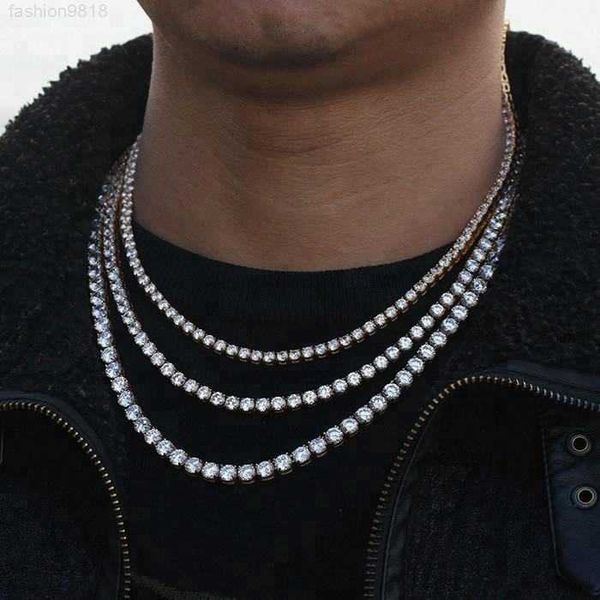 

wholesale hip hop jewelry 4mm sterling silver tennis chain for men women vvs moissanite tennis chain necklace