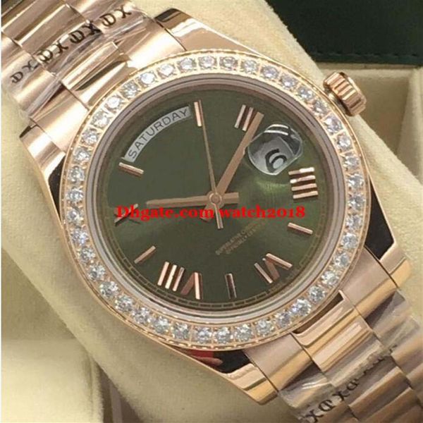 

luxury watch 5 style 18k rose gold diamond bezel 41mm roman dial automatic fashion men's watch wristwatch310i, Slivery;brown