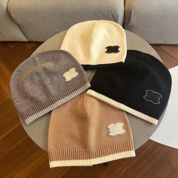 

Classic Warm Hat Beanie Designer Beanie Bonnet Fitted Hats Winter Hat Christmas Hats Bonnet Hat Bucket Hat Cap Knitted Hat Spring Skull Caps 4 Colors Hats, Black