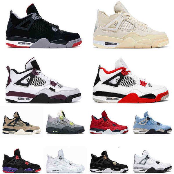 

4 basketball shoes 4s university blue black cat fire red white cement cactus jack mens womens trainer sports sneakers