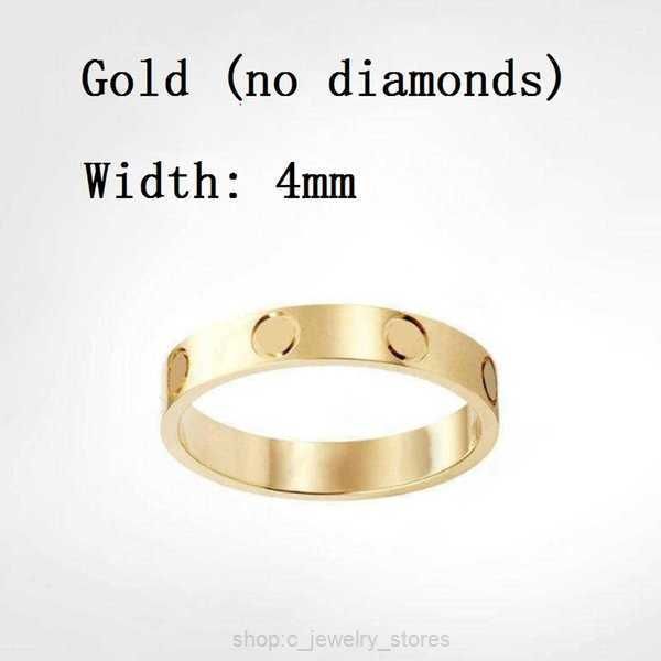 

band rings titanium steel silver love ring men and women rose gold jewelry for lovers gift size 5-11 width 4-6mm 533