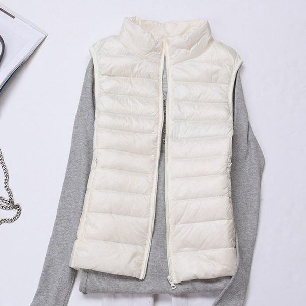 

vests autumn new fashion waistcoat women's warm vest ultra light down vest women portable sleeveless winter warm liner, Black;white