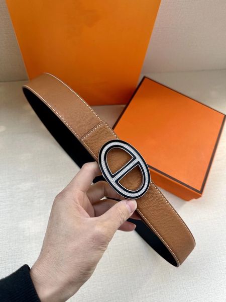 

fashion buckle genuine leather belt width 38mm man belt 100-125cm pistressed lea belt crystal silver geometric steel buckle smooth buckle wi, Black;brown