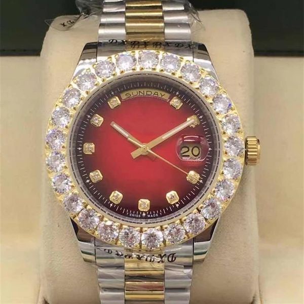 

fashion full automatic mechanical watch size 44mm beautiful diamond beaded sapphire mirror waterproof function men like a gift272f, Slivery;brown