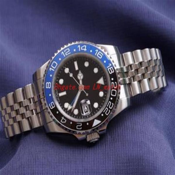 

mens watches wristwatch blue red ceramic bezel stainless steel pepsi watch automatic movement limited watch 40mm diameter new luxu1748, Slivery;brown