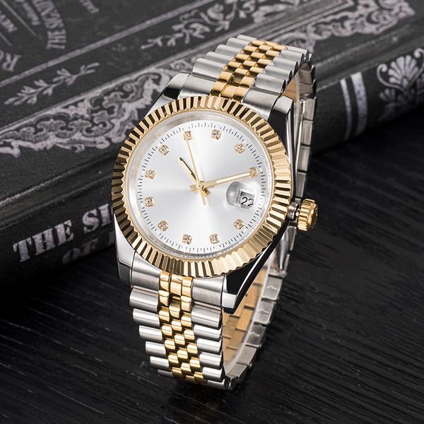 

2023 mens watch 41mm 36mm movement watch automatic mechanical mens bezel stainless steel diamond lady waterproof luminous wrist, Slivery;brown