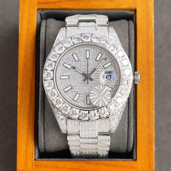 

diamond watch automatic mechanical watches 40mm stainless steel life waterproof men wristwatch business wristwatches montre de lux254k, Slivery;brown