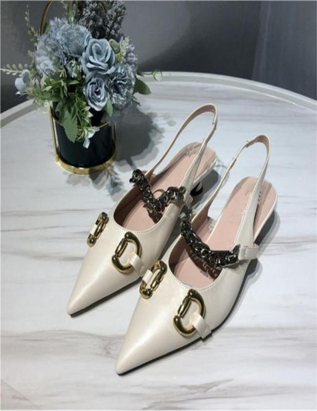 

luxury horsebit women039s leather sandals goldtoned outdoor chain strap casual ladies ballerinas shoes white black comfort2544373