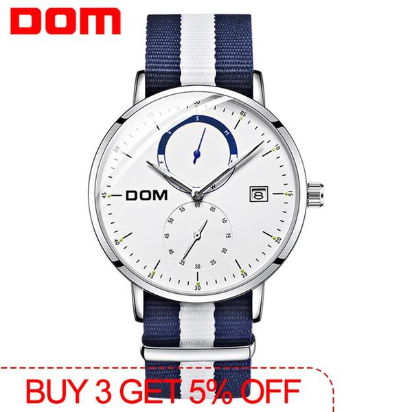 

dom men watches luxury brand multi function mens sport quartz watch waterproof steel belt business clock wrist watch m-436d-7m265j, Slivery;brown