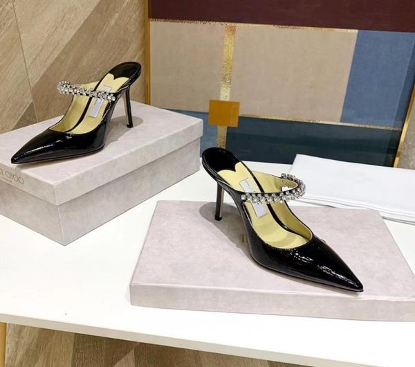 

2022 sandals designer heels 100 leather women heel sandals fashion summer womens wedding dress shoes party metal buttons sli4656719, Black