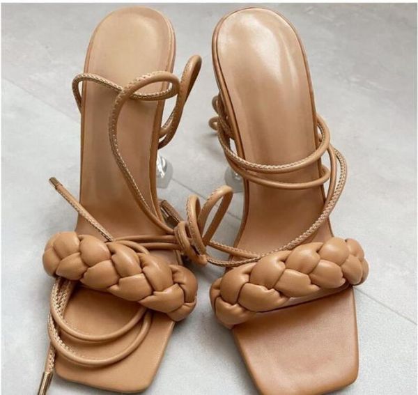 

2022 new design girls fashion summer thin heel sandals women big size 42 40 beige strap high heels shoe square toe lady outdo2937927, Black