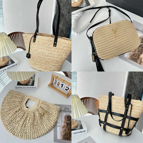 

designer bag luxury beach bags summer straw tote woman handbags fashion raffia woven crossbody bag shopping travel bags 230421